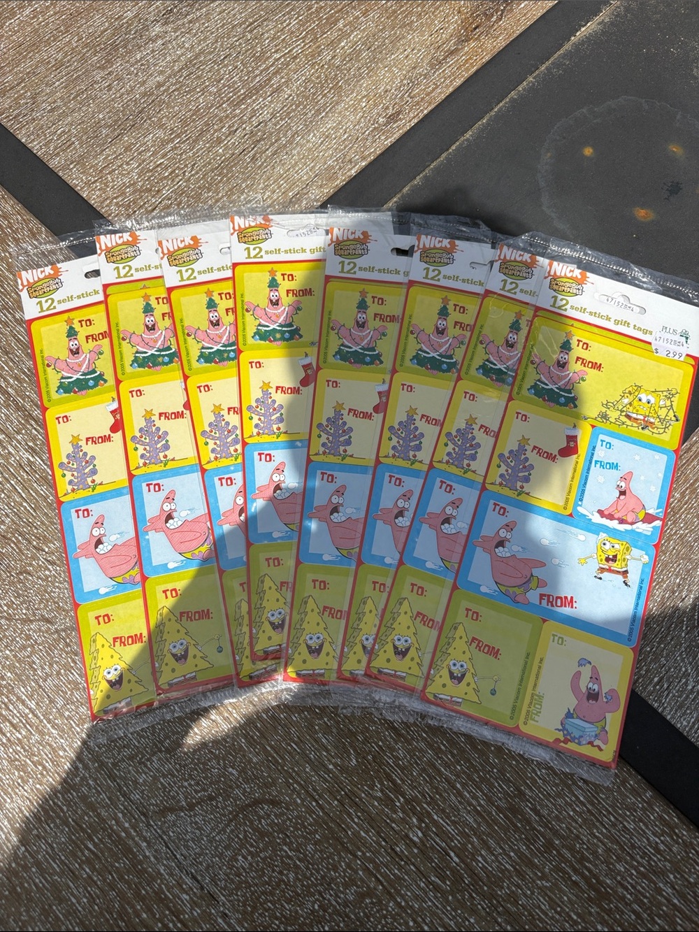 Nickelodeon SpongeBob & Patrick Holiday Gift Tags - set of 8